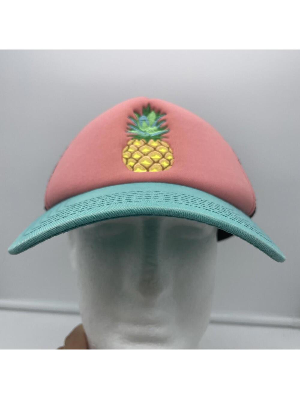 Oahu Gear Co. Pineapple SnapBack Trucker Cap Blast Mesh Hat Pink Blue OSFA
